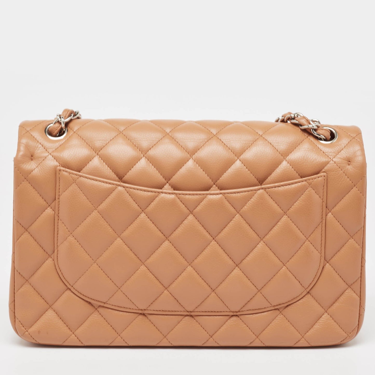 CHANEL Brown Quilted Leather Jumbo Classic Double Flap Bag