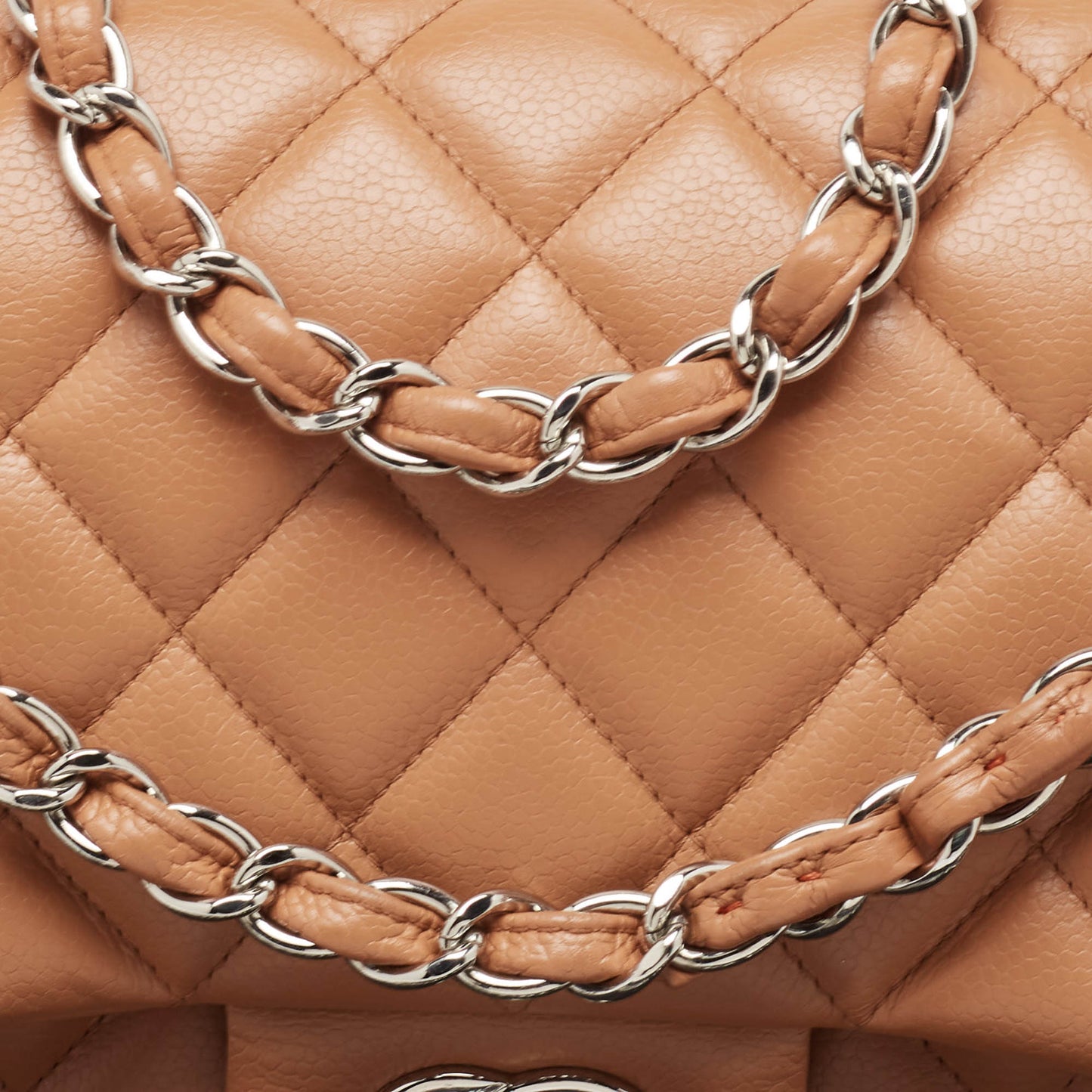 CHANEL Brown Quilted Leather Jumbo Classic Double Flap Bag