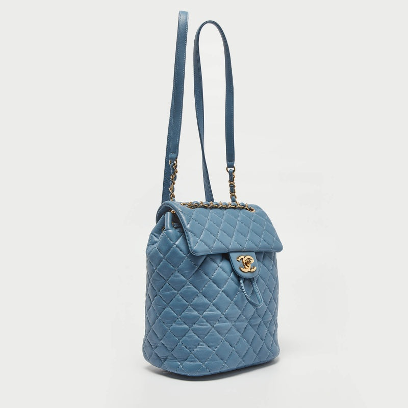 CHANEL Light Blue Quilted Leather Small Urban Spirit Backpack