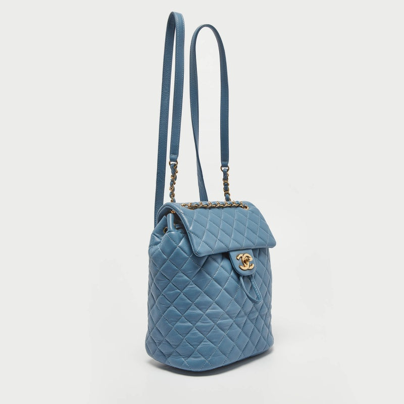 CHANEL Light Blue Quilted Leather Small Urban Spirit Backpack