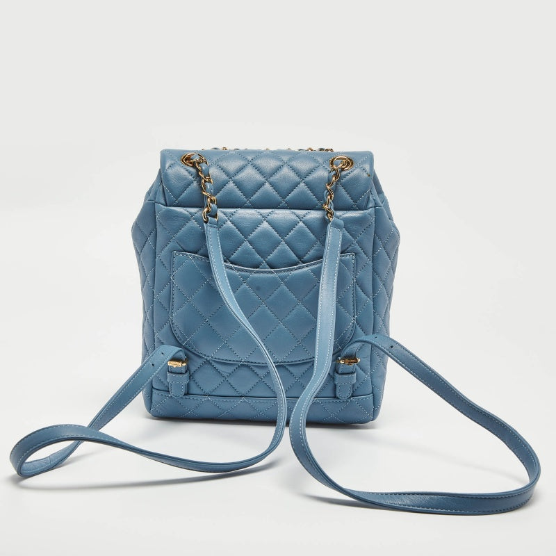 CHANEL Light Blue Quilted Leather Small Urban Spirit Backpack
