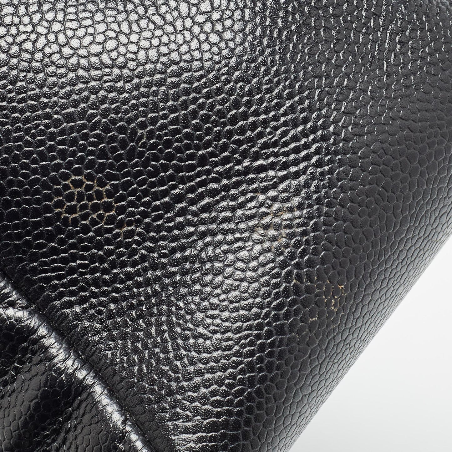 CHANEL Black Quilted Caviar Leather Grand Shopping Tote