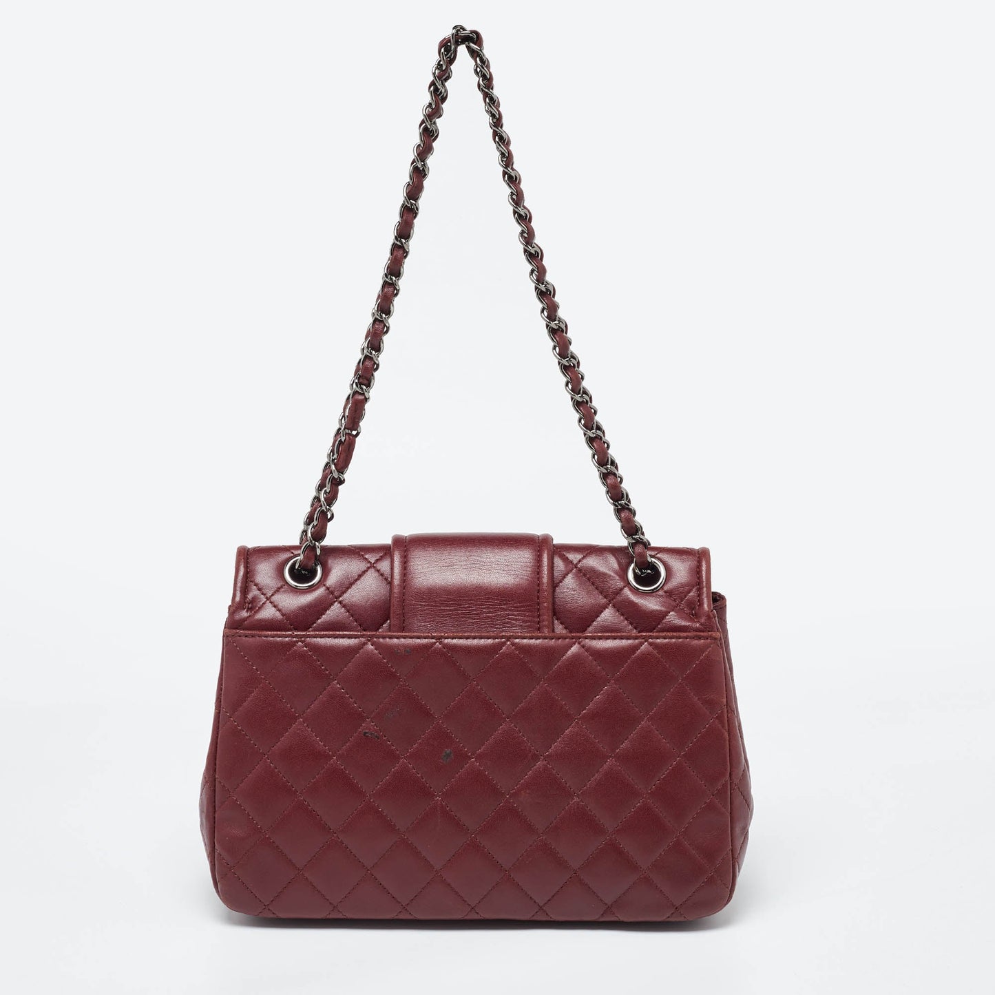 CHANEL Burgundy Quilted Leather Elementary Chic Flap Bag