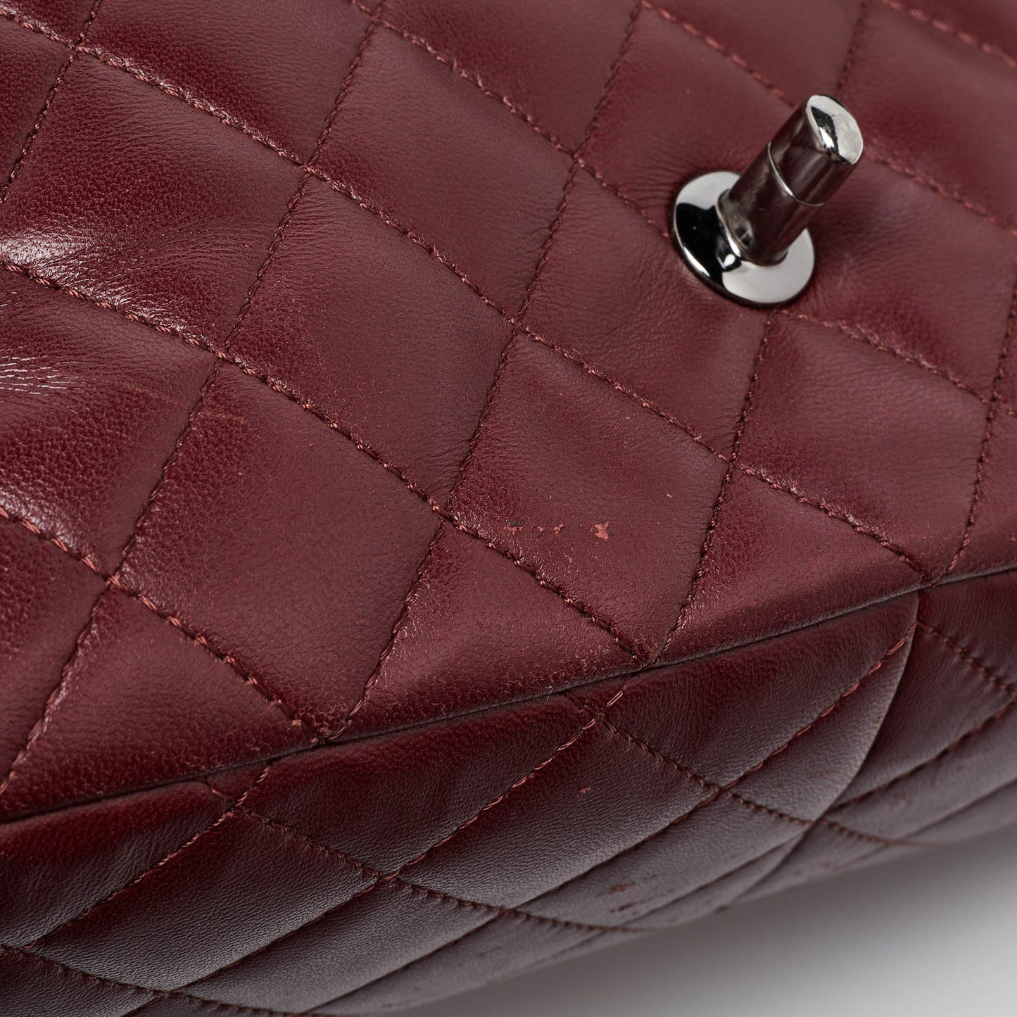 CHANEL Burgundy Quilted Leather Elementary Chic Flap Bag