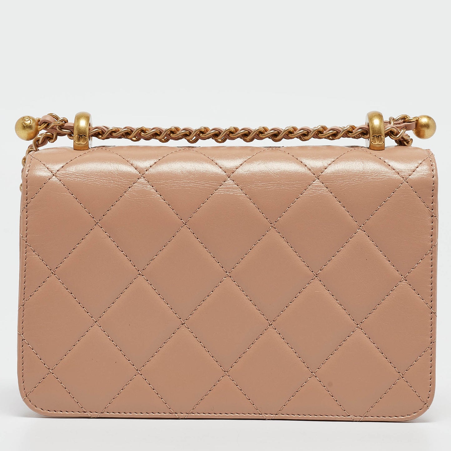 CHANEL Beige Quilted Leather Perfect Fit Flap Bag