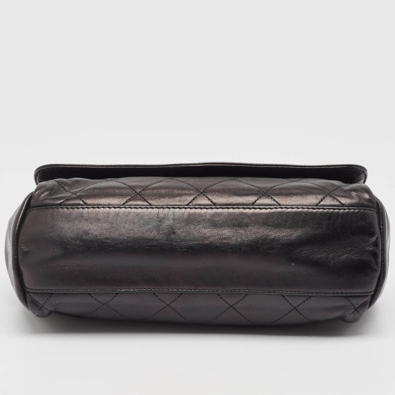 CHANEL Black Quilted Leather Mademoiselle Shoulder Bag