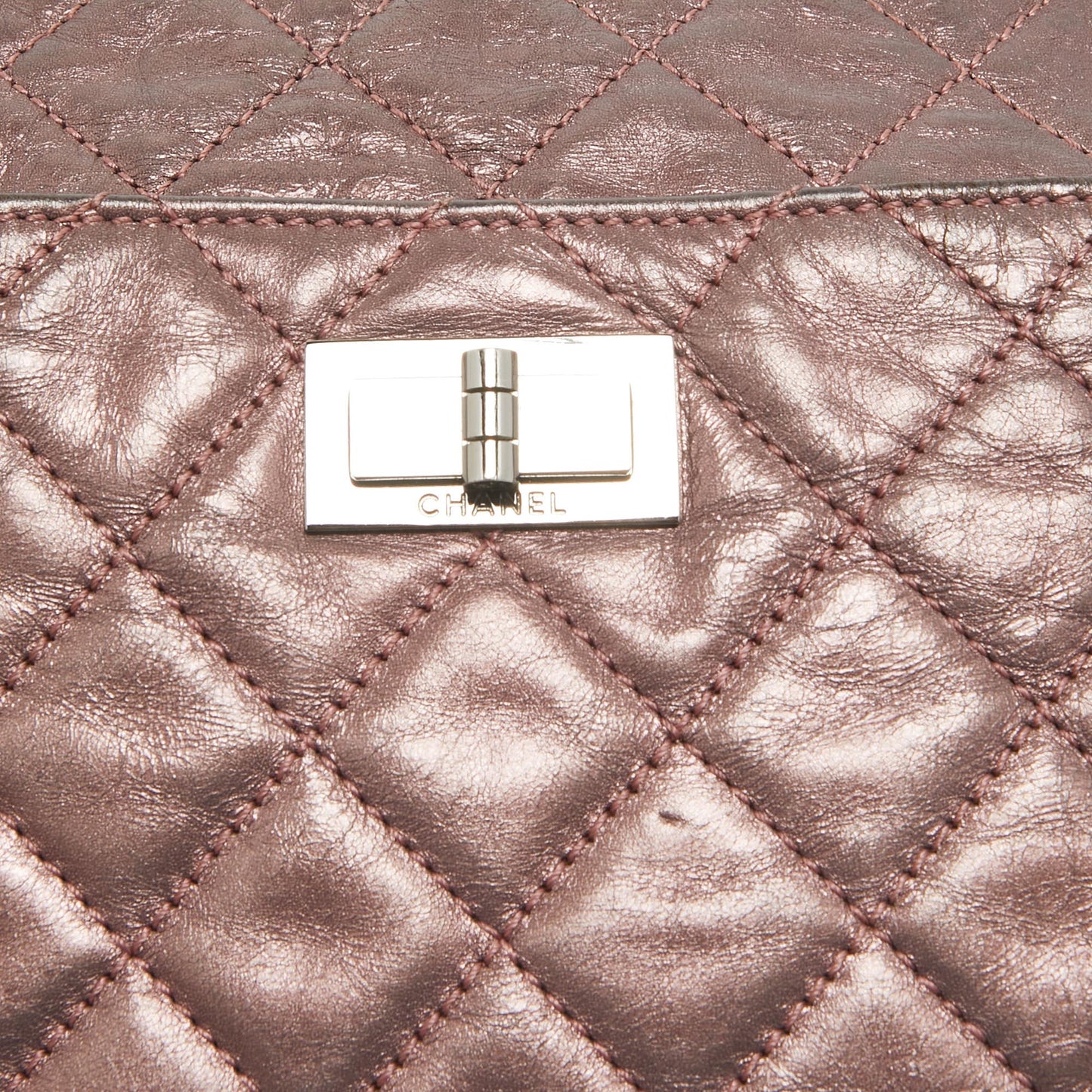 CHANEL Metallic Pink Quilted Leather Reissue 2.55 Camera Bag
