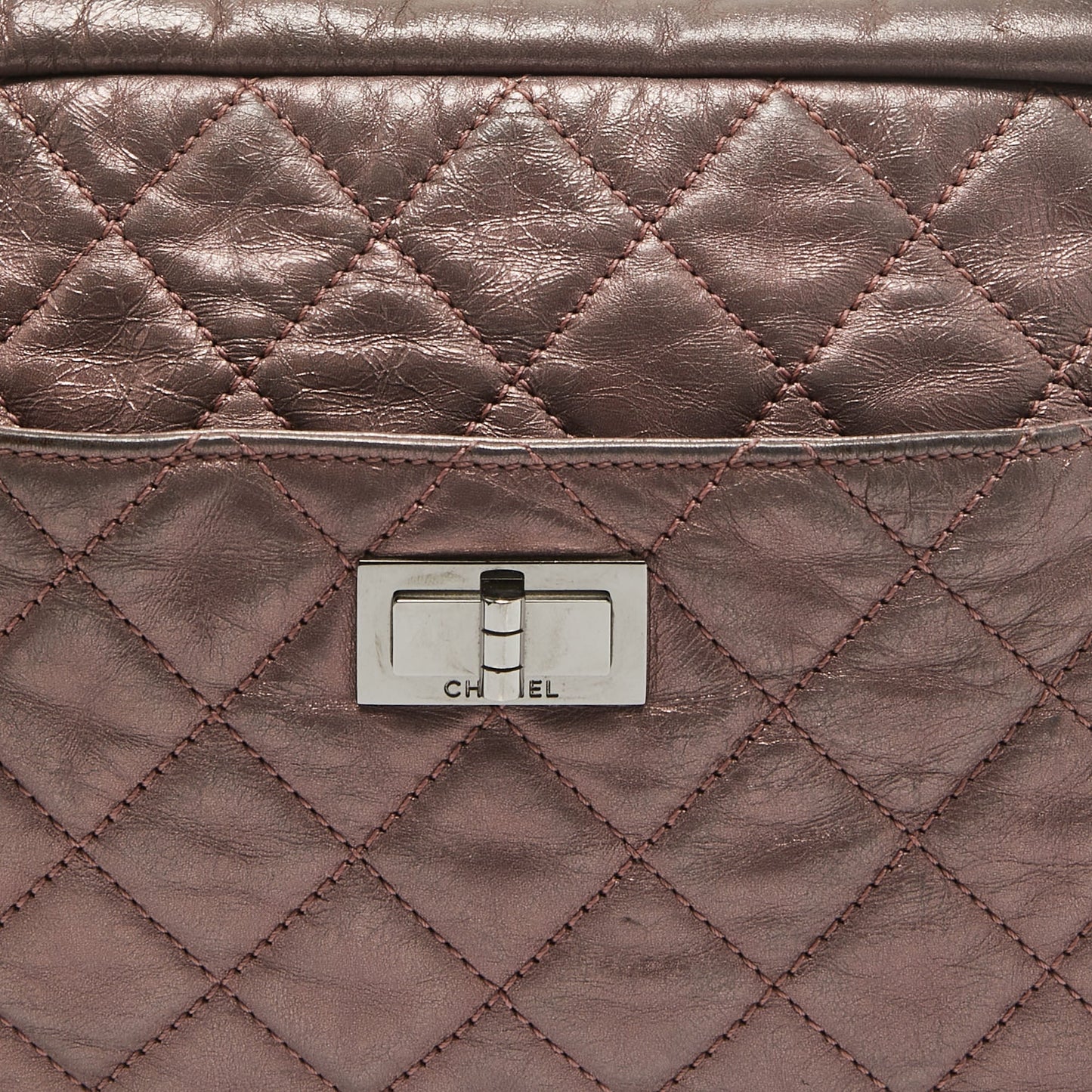 CHANEL Metallic Pink Quilted Leather Reissue 2.55 Camera Bag