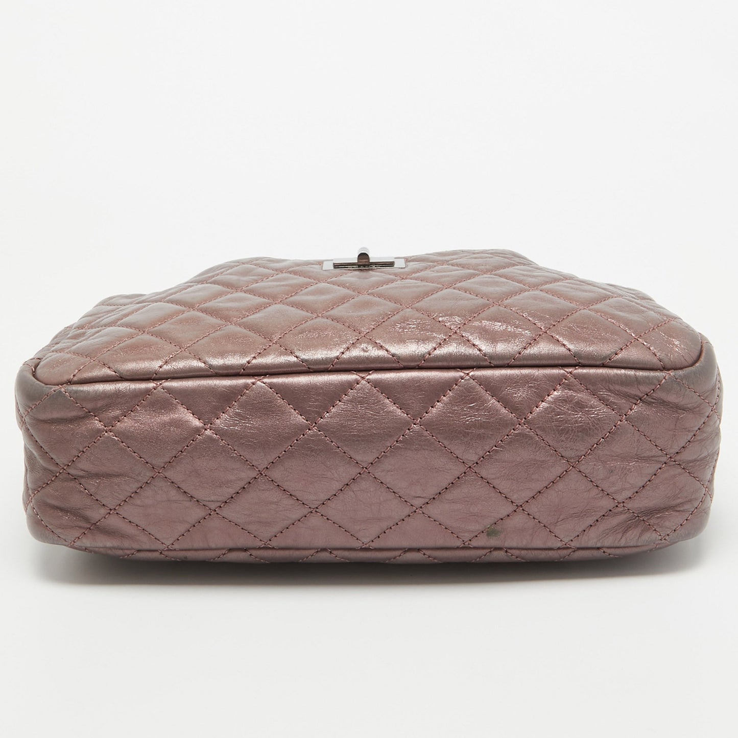 CHANEL Metallic Pink Quilted Leather Reissue 2.55 Camera Bag