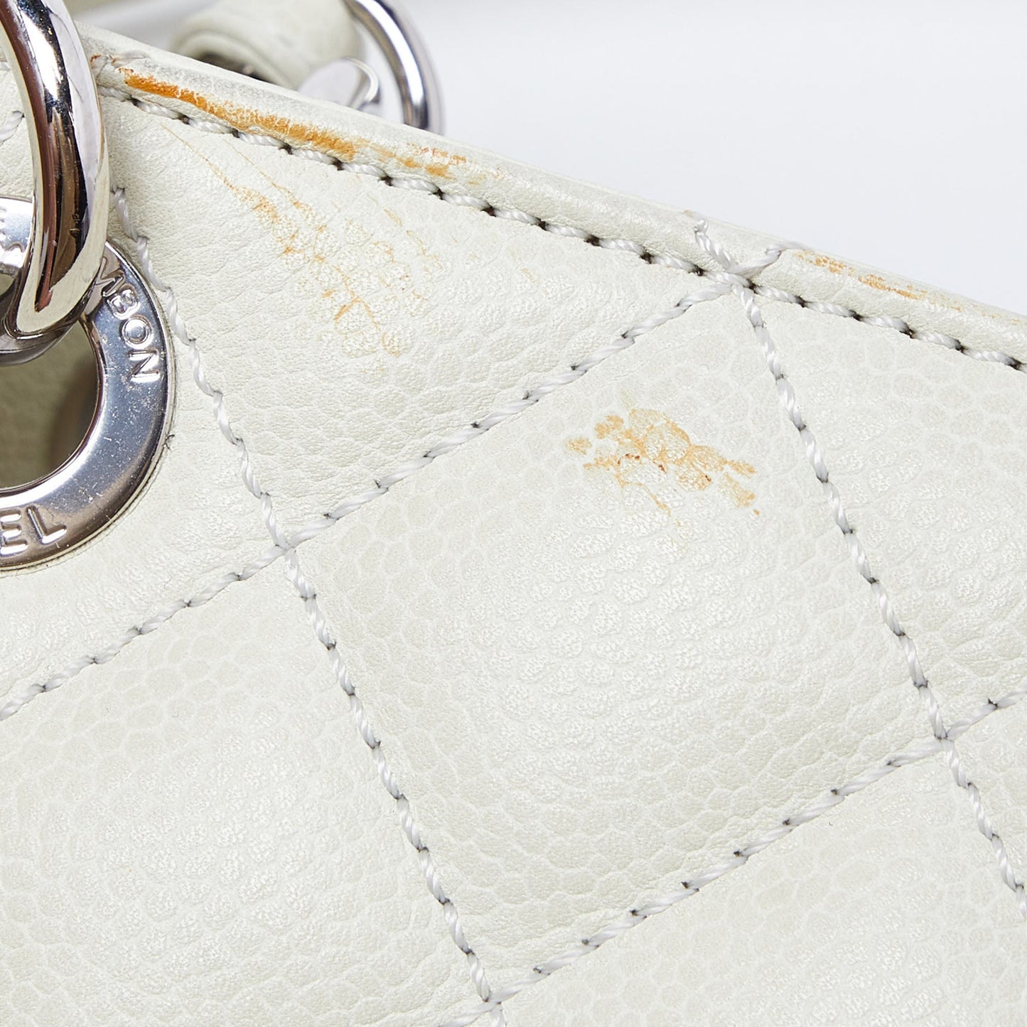 CHANEL Ivory Quilted Caviar Leather Petite Shopping Tote