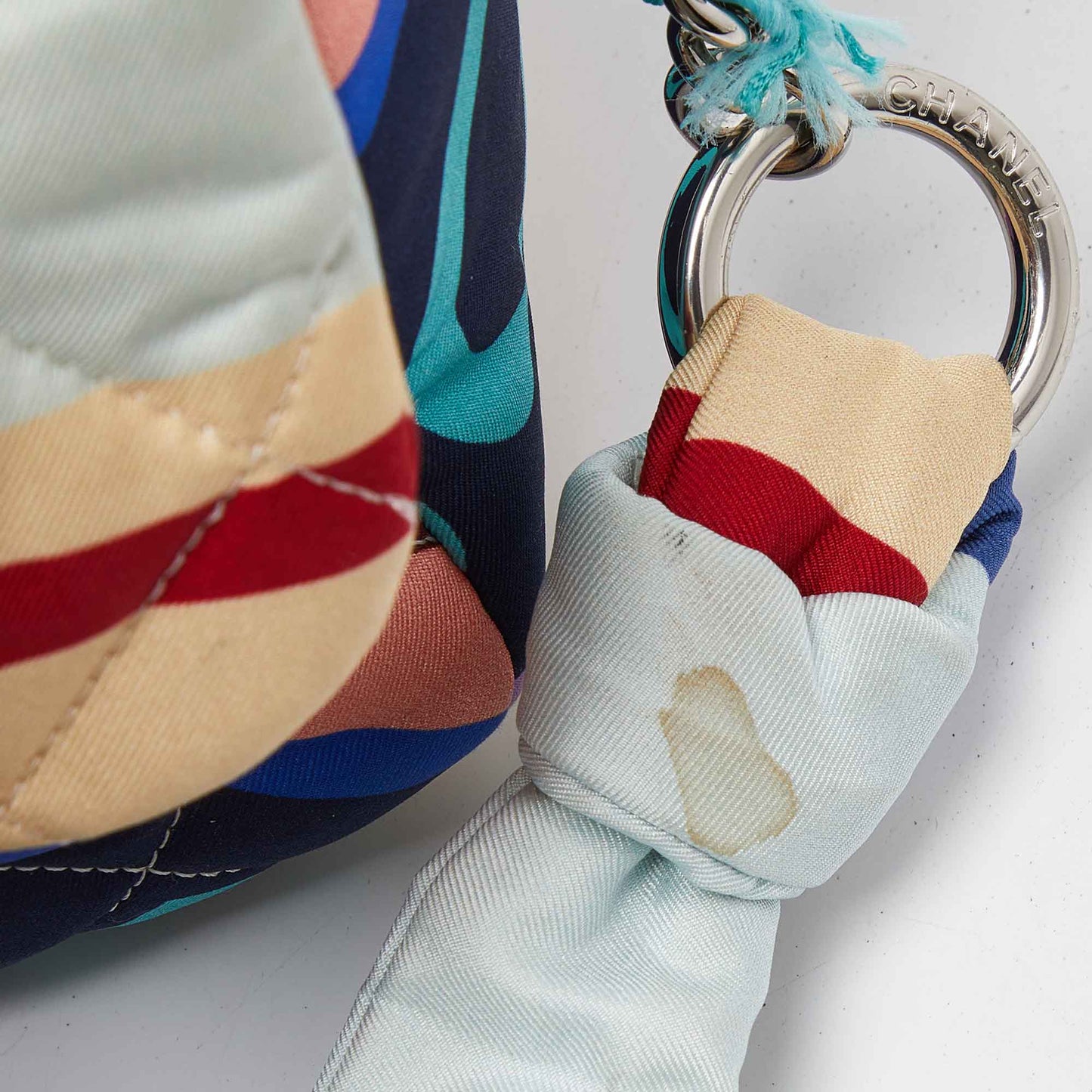 CHANEL Multicolor Printed Fabric CC Flap Bag