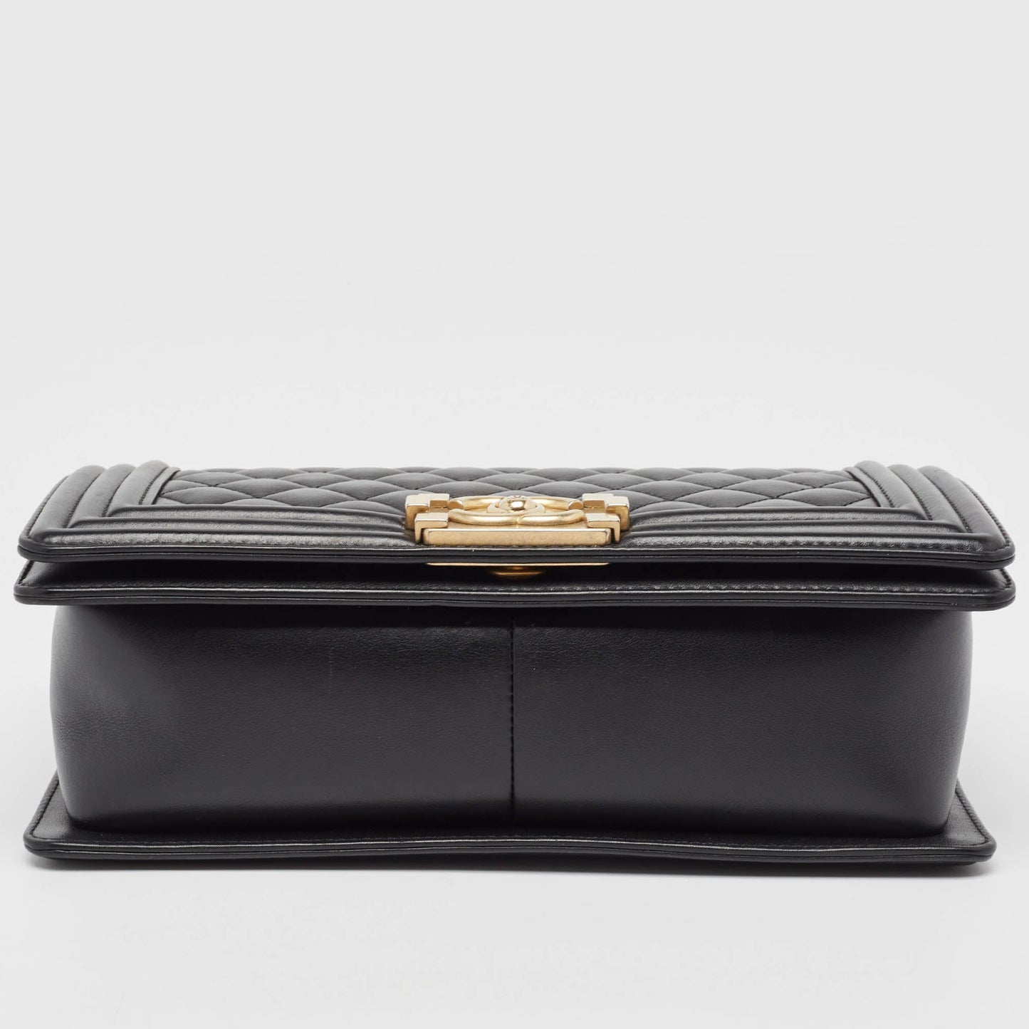 CHANEL Black Quilted Leather Medium Boy Flap Bag