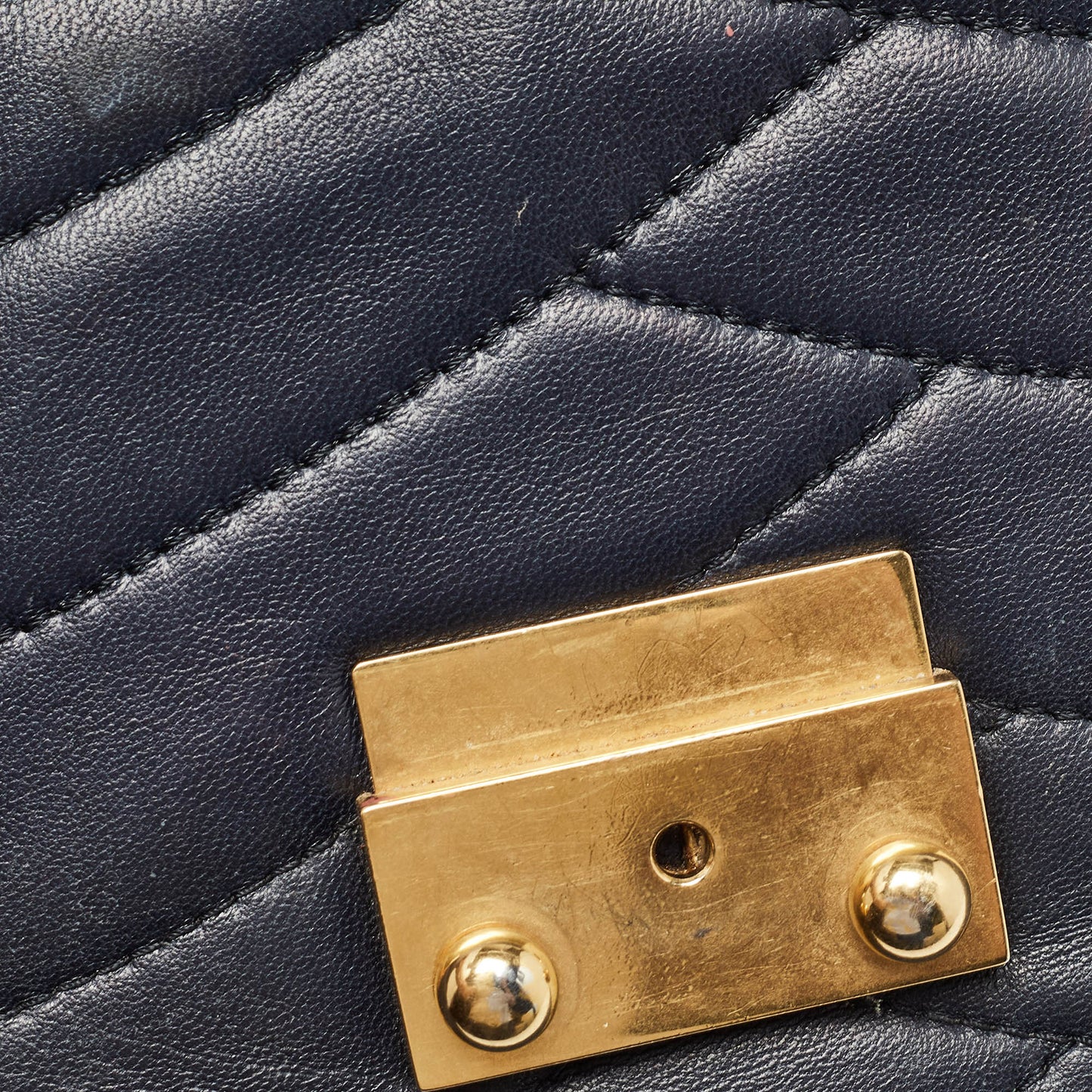 CHANEL Navy Blue Quilted Leather Medium Pagoda Flap Bag