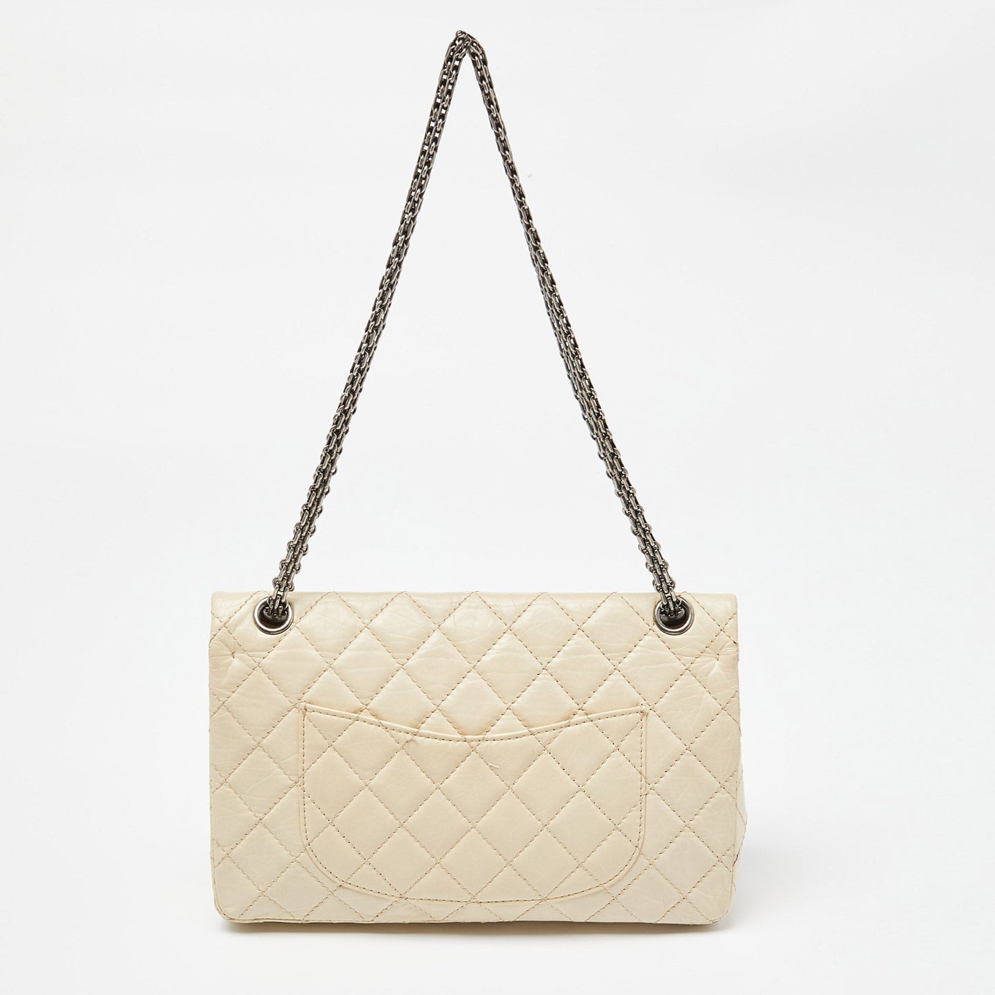 CHANEL Cream Quilted Aged Leather Classic 226 Reissue 2.55 Flap Bag