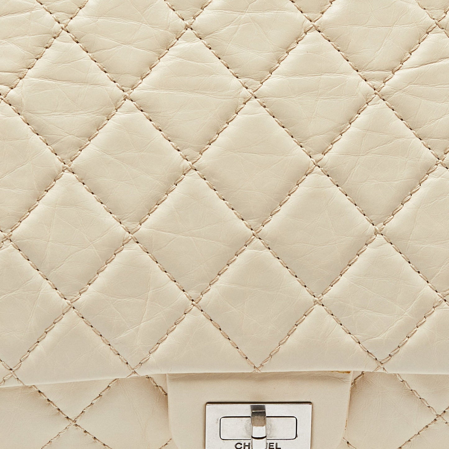 CHANEL Cream Quilted Aged Leather Classic 226 Reissue 2.55 Flap Bag