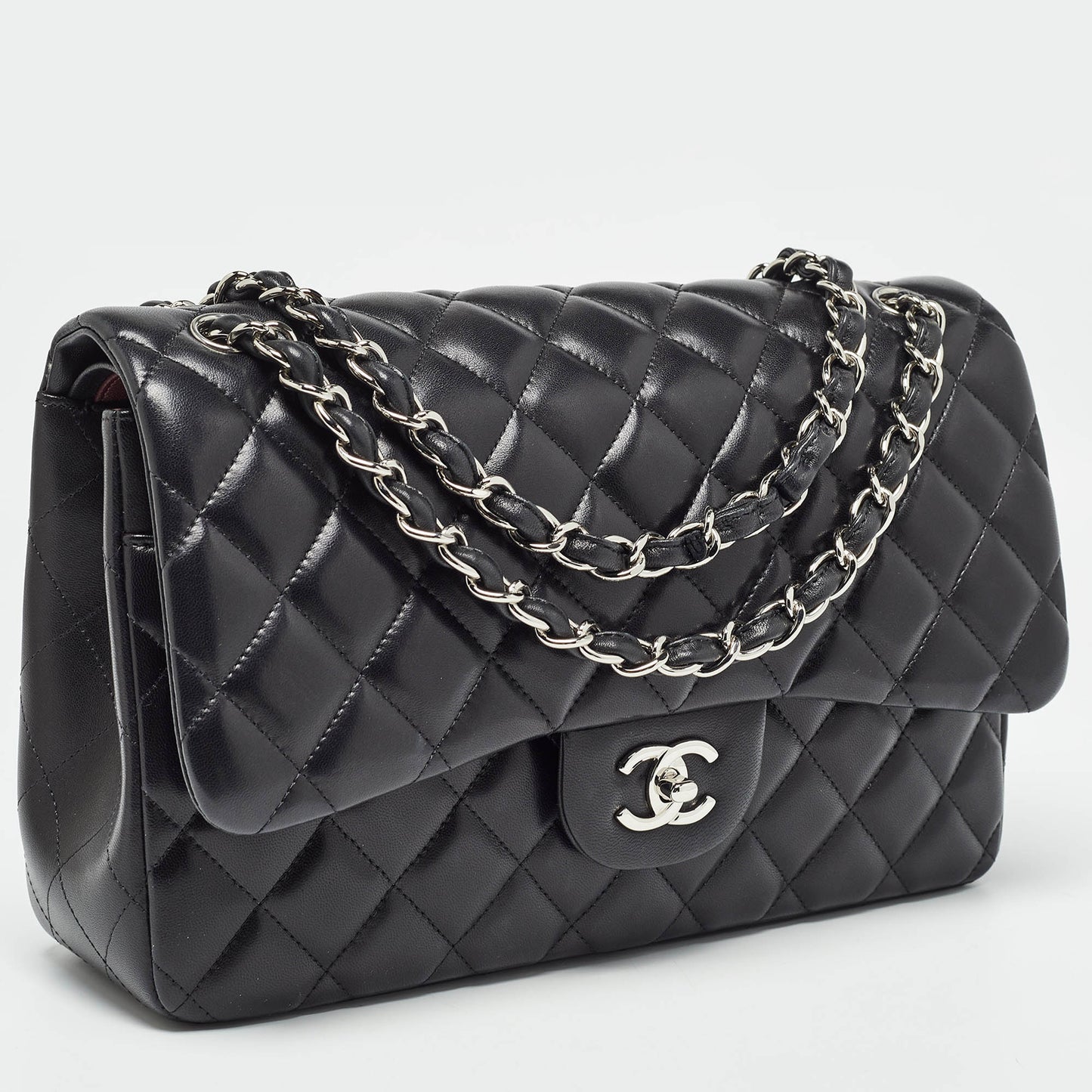 CHANEL Black Quilted Leather Jumbo Classic Double Flap Bag