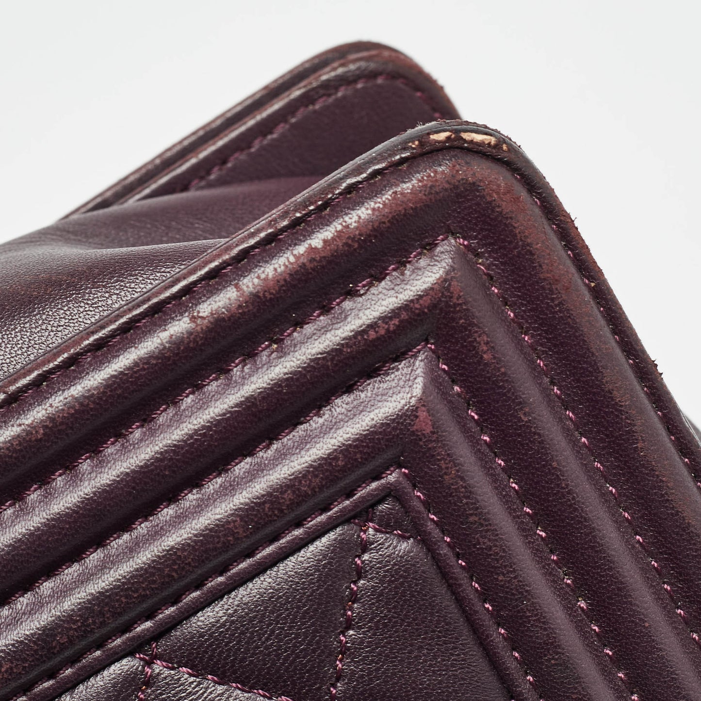 CHANEL Plum Quilted Leather New Medium Boy Shoulder Bag