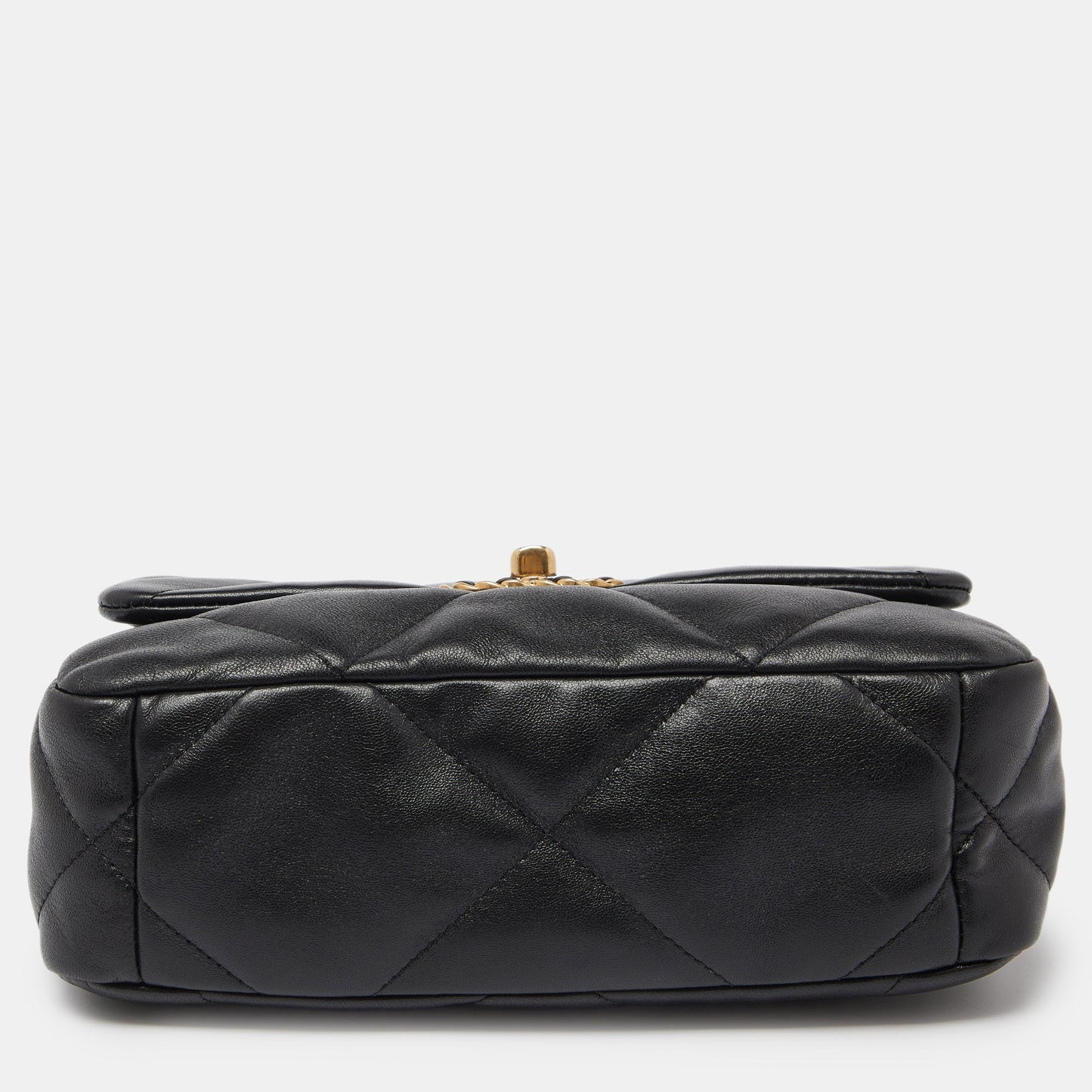 CHANEL Black Quilted Leather Small 19 Flap Bag