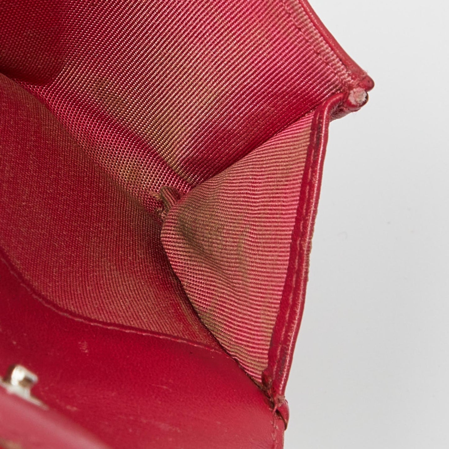 CHANEL Red Patent Leather CC Compact Wallet