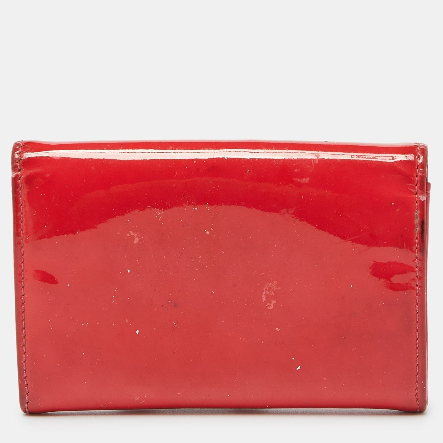 CHANEL Red Patent Leather CC Compact Wallet