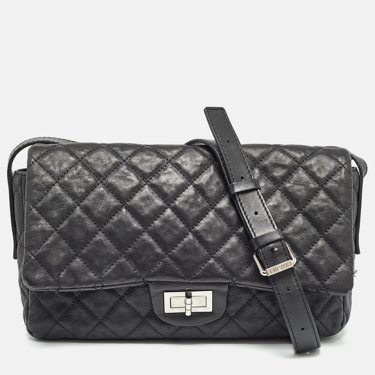 CHANEL Black Quilted Leather Easy Reissue Messenger Bag
