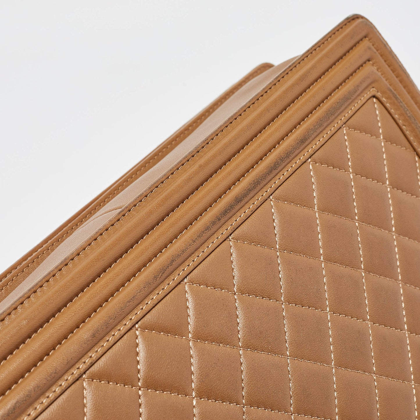CHANEL Brown Quilted Leather Large Boy Flap Bag