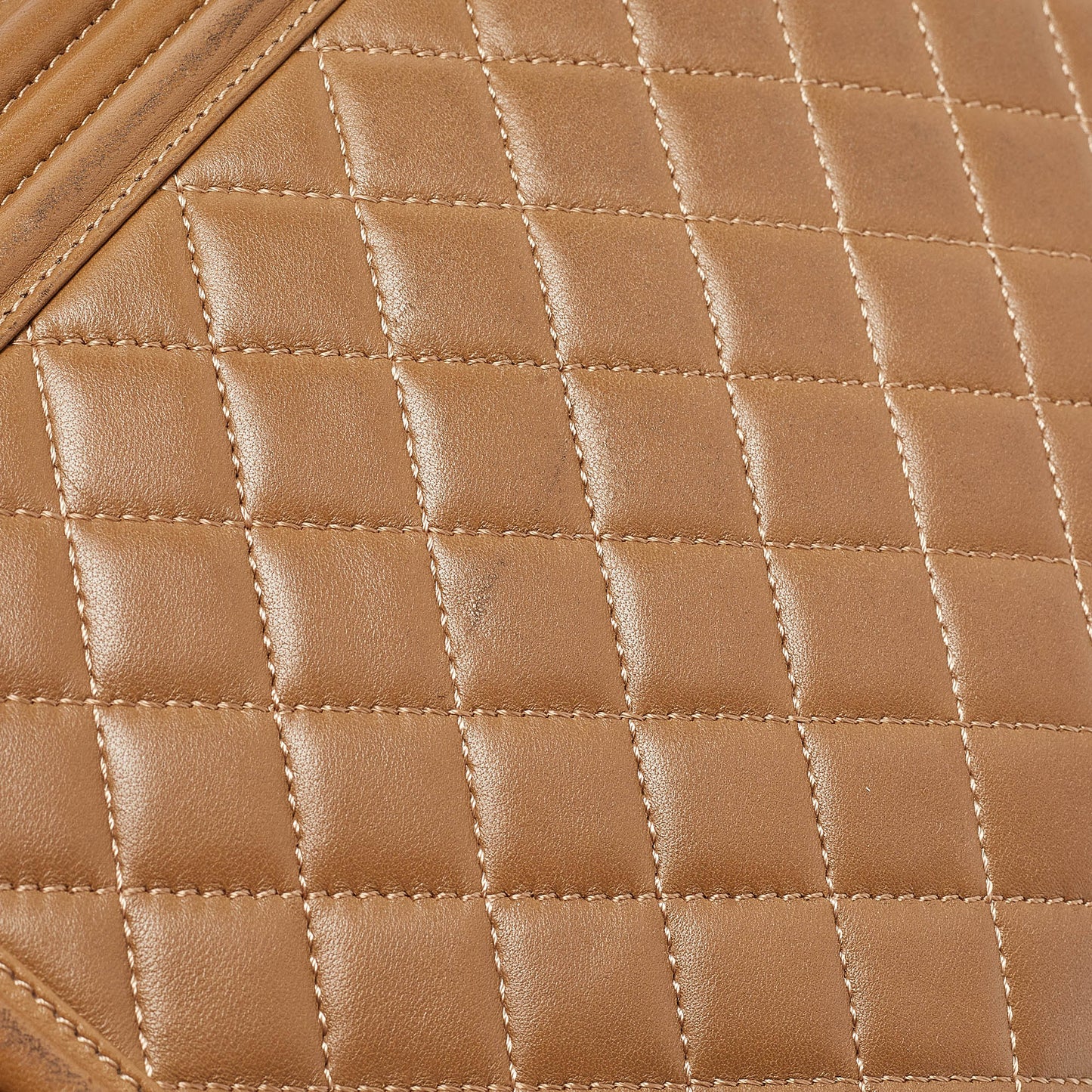 CHANEL Brown Quilted Leather Large Boy Flap Bag