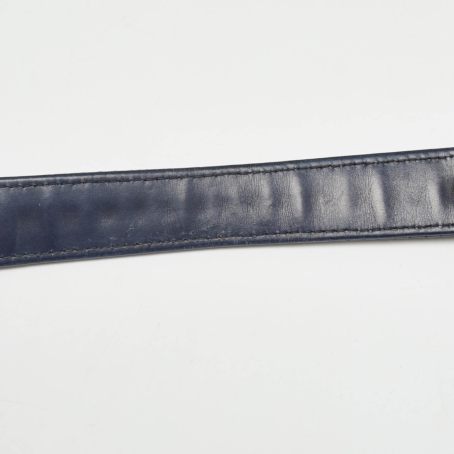 CHANEL Navy Blue Perforated Leather Punch Flap Bag