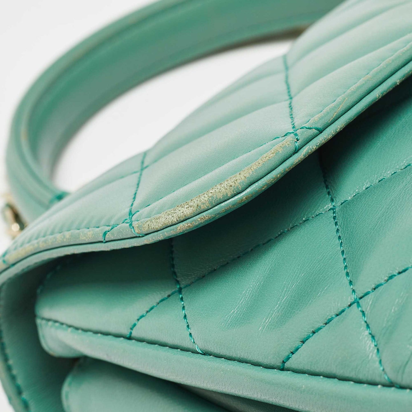 CHANEL Aqua Green Quilted Leather Small Trendy CC Flap Bag