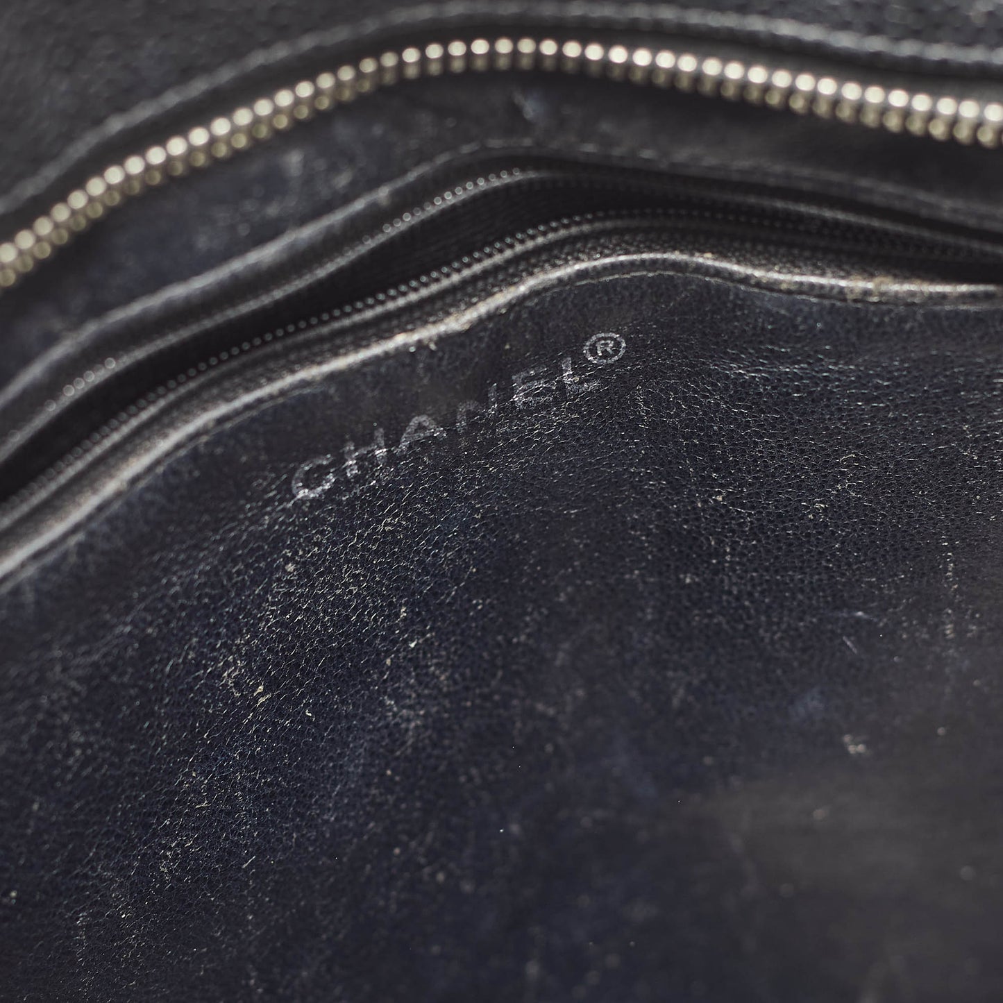 CHANEL Black Quilted Caviar Leather Medallion Tote