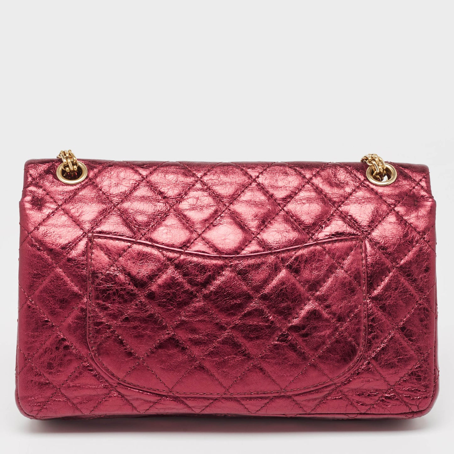 CHANEL Metallic Burgundy Quilted Aged Leather Classic 226 Reissue 2.55 Flap Bag