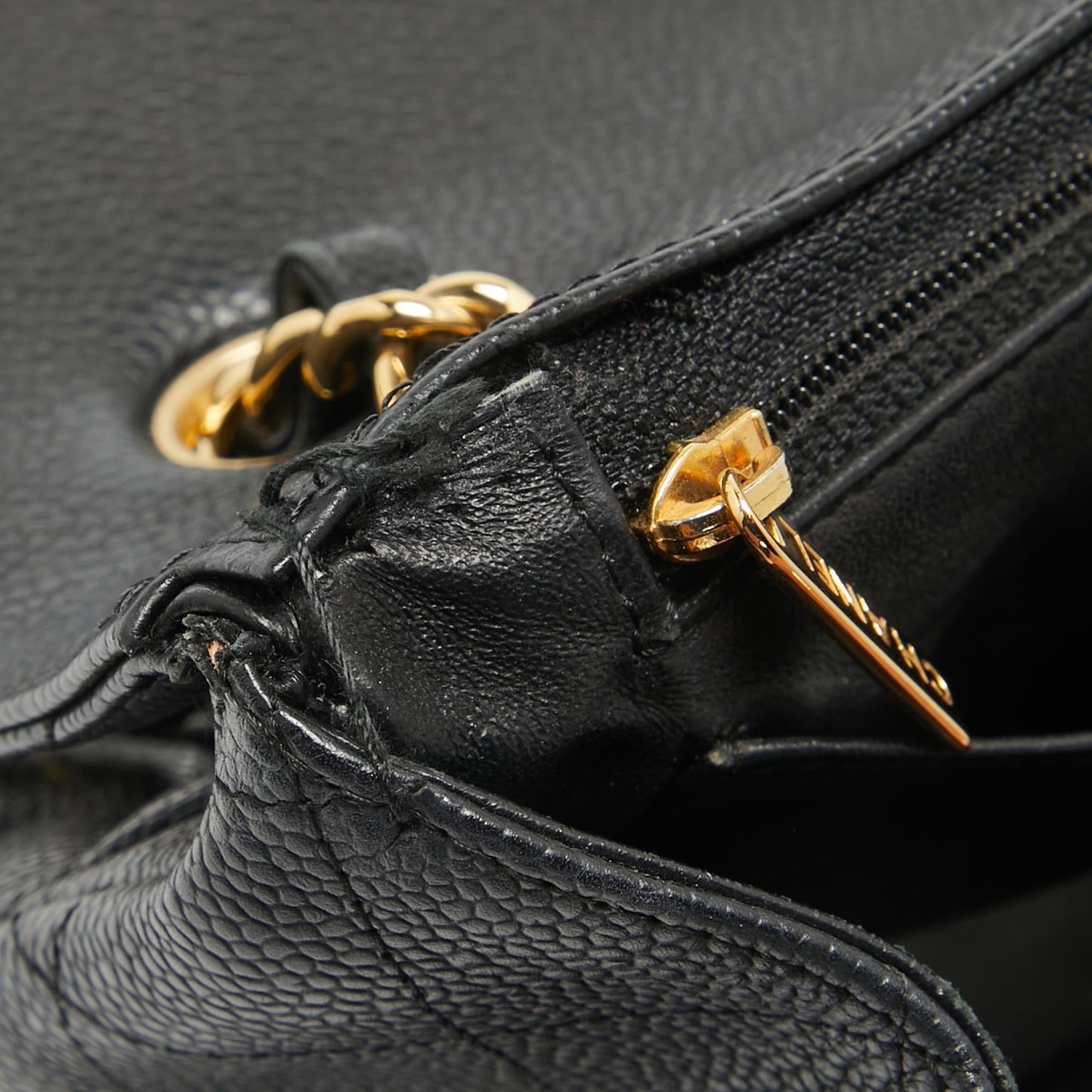 CHANEL Black Quilted Caviar Leather Maxi Classic Single Flap Bag