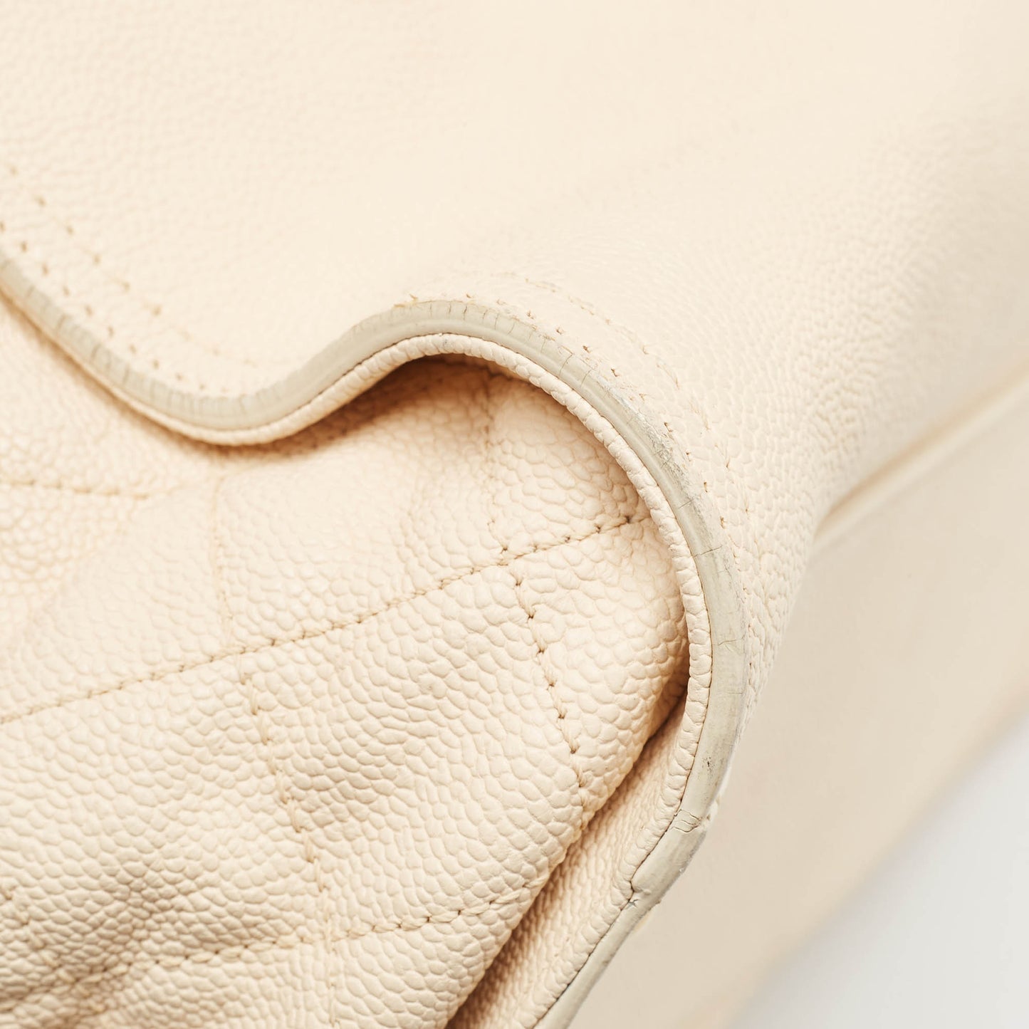 CHANEL Beige Caviar Leather Reissue Large Shopper Tote