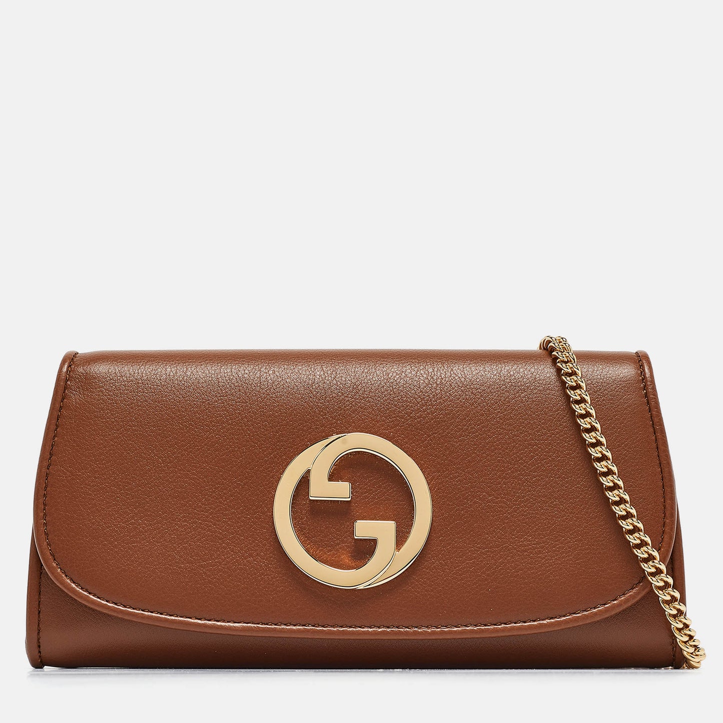 Luxury Gucci Trending 2025 Brown Leather Blondie Wallet on Chain
