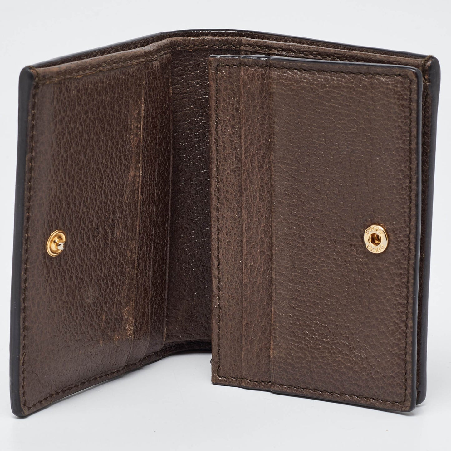 Luxury Gucci Trending 2025 Brown GG Supreme Canvas and Leather Web Ophidia Card Case