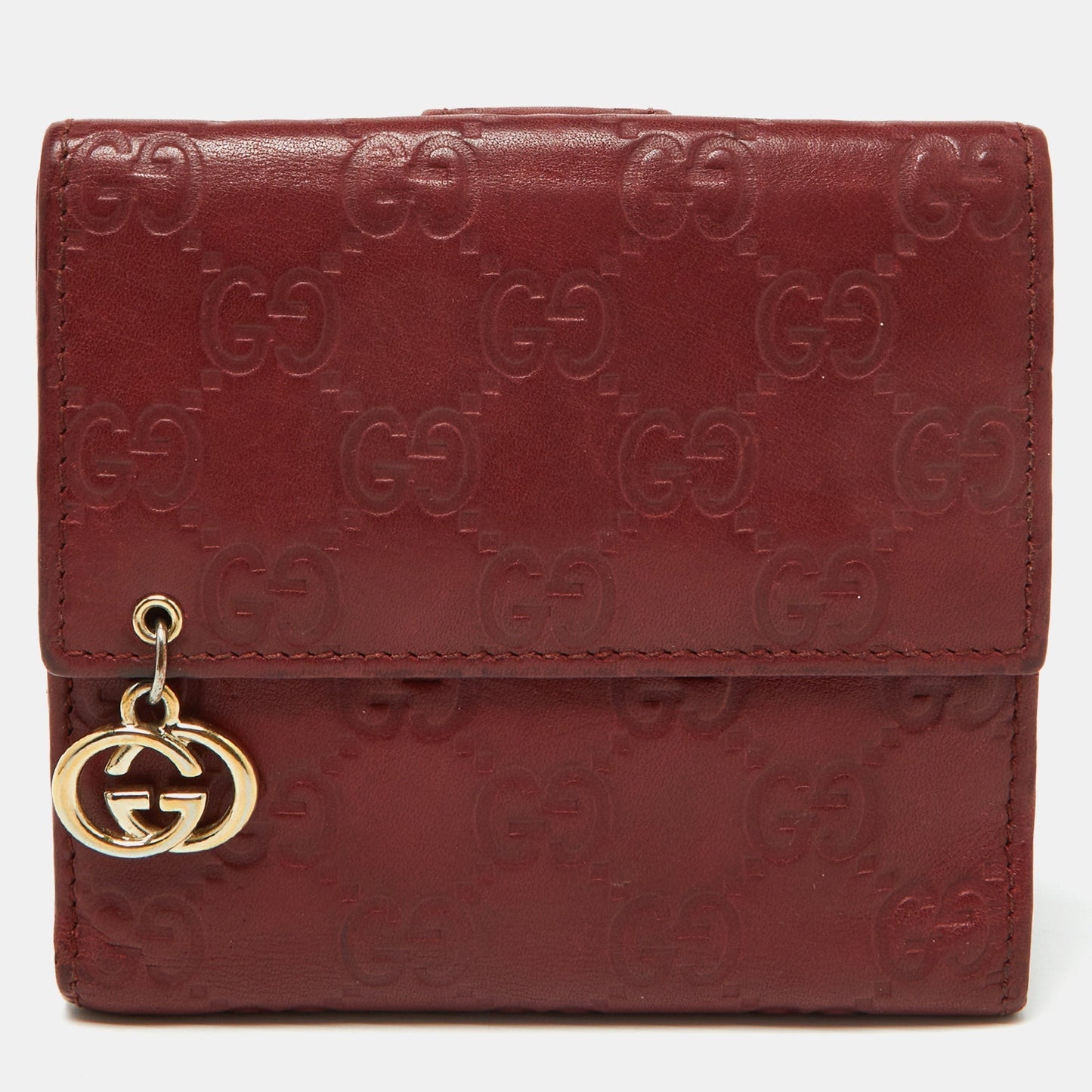 Luxury Gucci Trending 2025 Brown ssima Leather Trifold Wallet