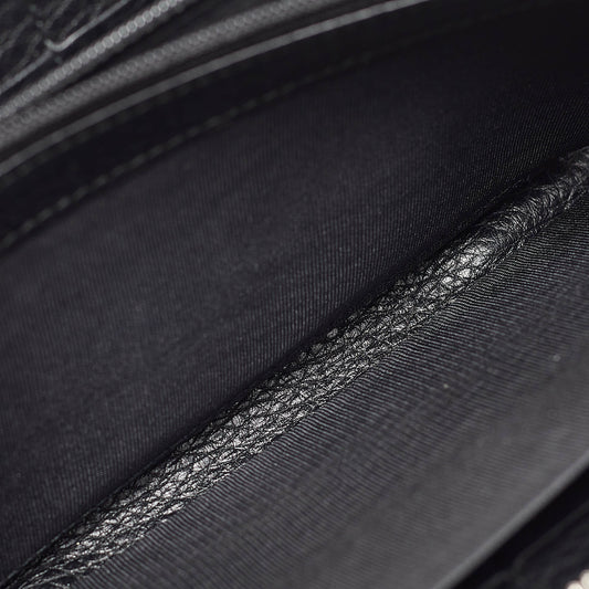 Luxury Gucci Trending 2025 Black Leather Studded Soho Continental Wallet