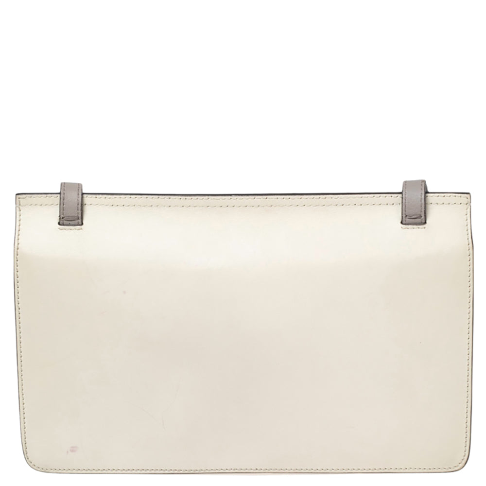 Luxury Gucci Off-white Leather Lady Bamboo Flap Bag