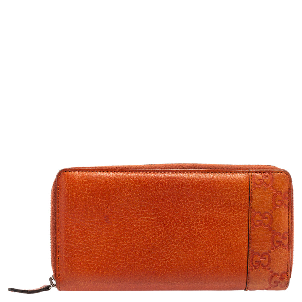 Luxury Gucci Trending 2025 Burnt Orange MicroLuxury Gucci Trending 2025ssima Leather Zip Around Continental Wallet