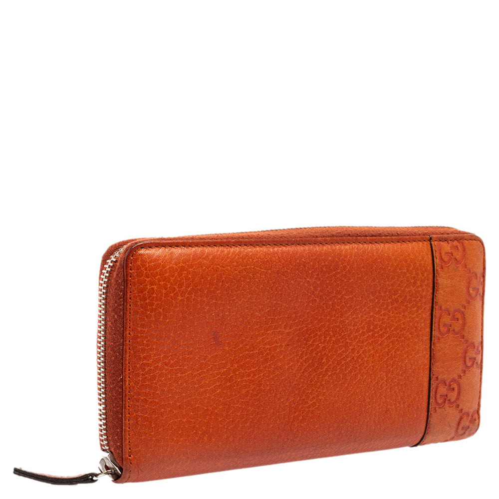 Luxury Gucci Trending 2025 Burnt Orange MicroLuxury Gucci Trending 2025ssima Leather Zip Around Continental Wallet