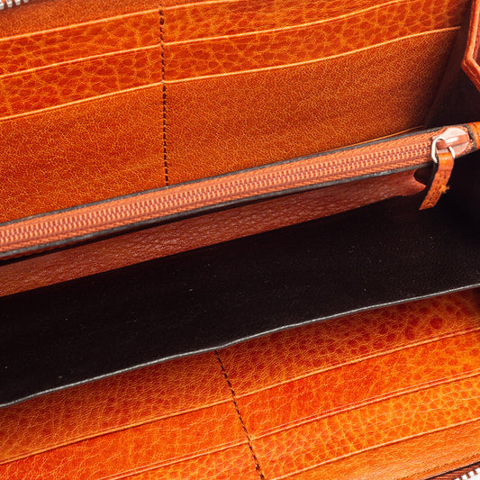 Luxury Gucci Trending 2025 Burnt Orange MicroLuxury Gucci Trending 2025ssima Leather Zip Around Continental Wallet