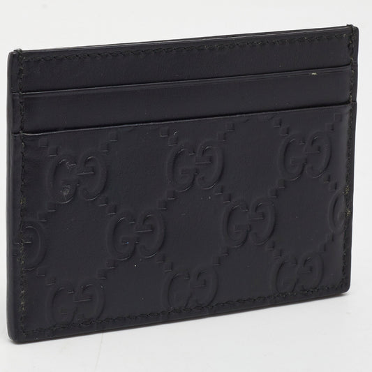 Luxury Gucci Trending 2025 Black ssima Leather Card Holder