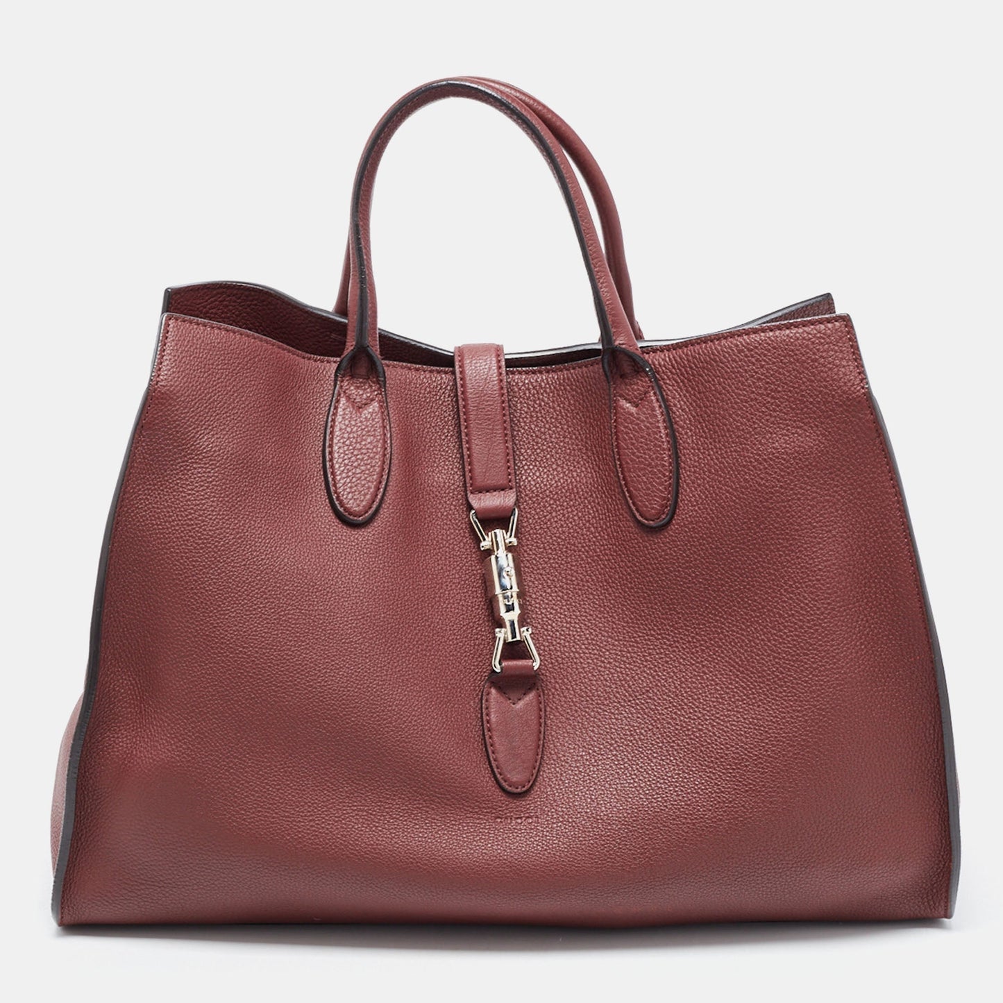 Luxury Gucci Trending 2025 Burgundy Leather Jackie Tote