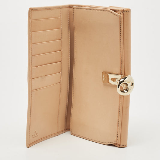 Luxury Gucci Trending 2025 Blue/Beige Floral Print Canvas and Leather Wave Continental Wallet