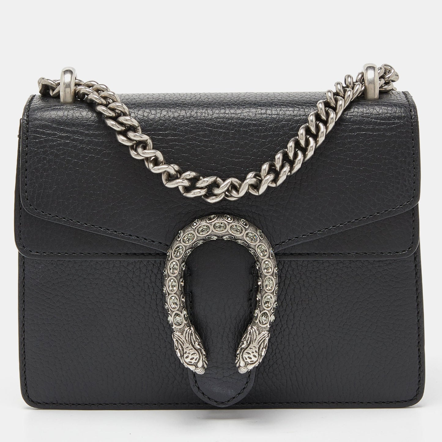 Luxury Gucci Trending 2025 Black Leather Mini Dionysus Shoulder Bag