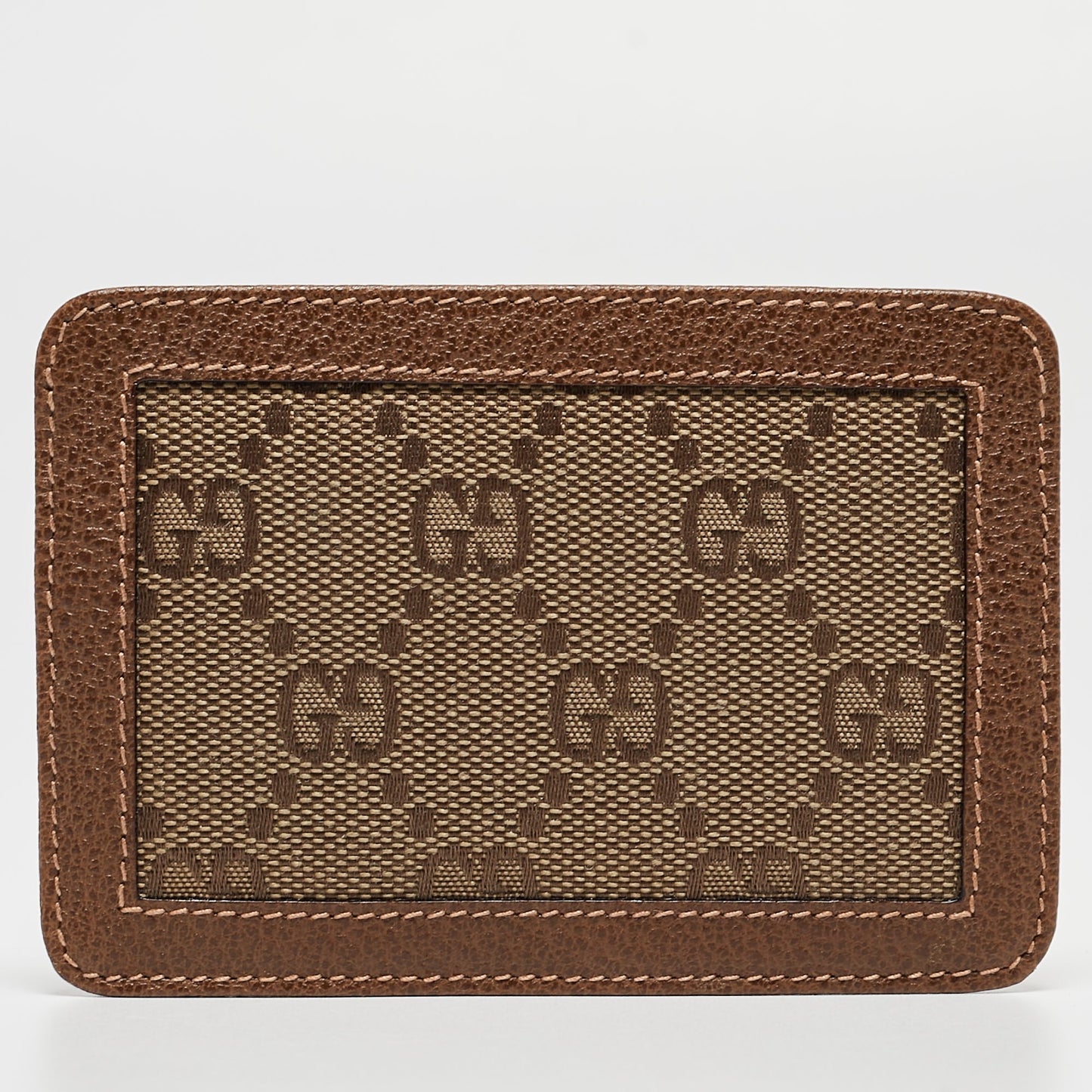 Luxury Gucci Trending 2025 Brown GG Canvas and Leather Card Holder