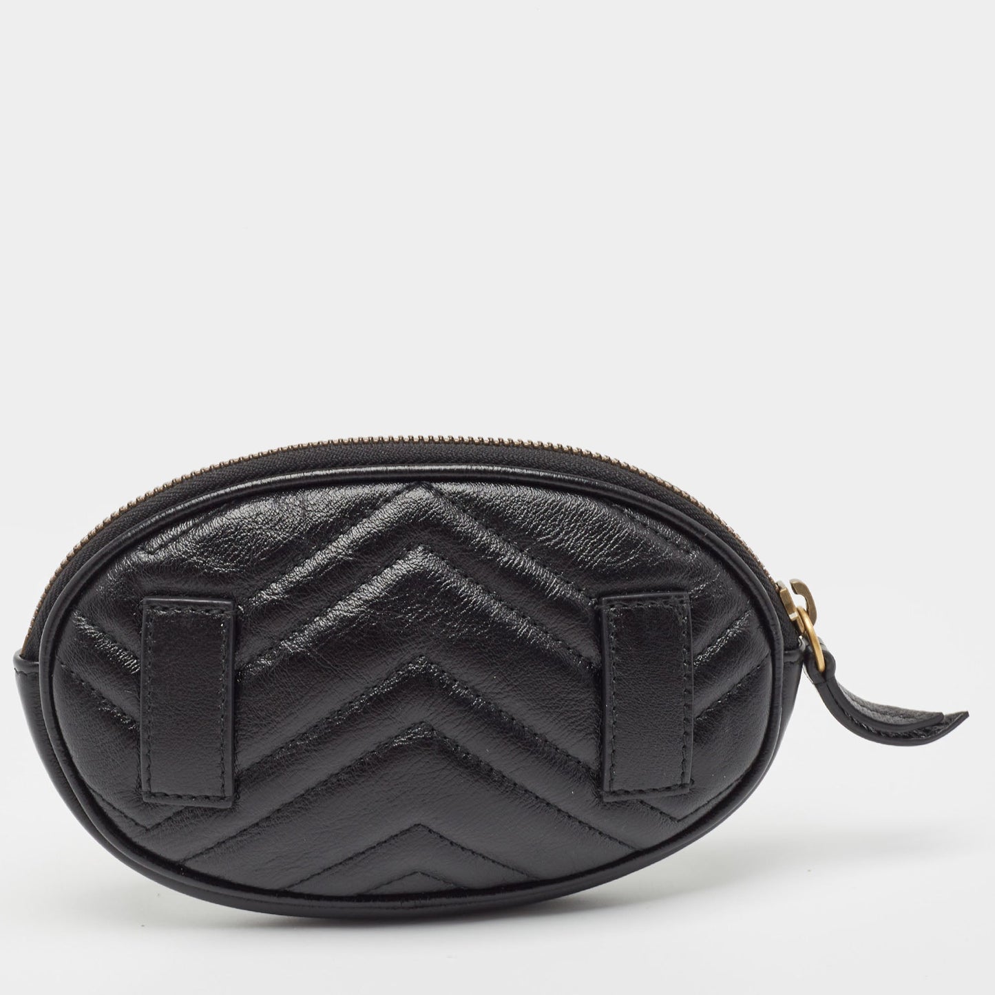 Luxury Gucci Trending 2025 Black Leather GG Marmont Pouch