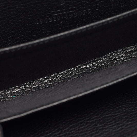 Luxury Gucci Trending 2025 Black Leather Logo Zip Purse