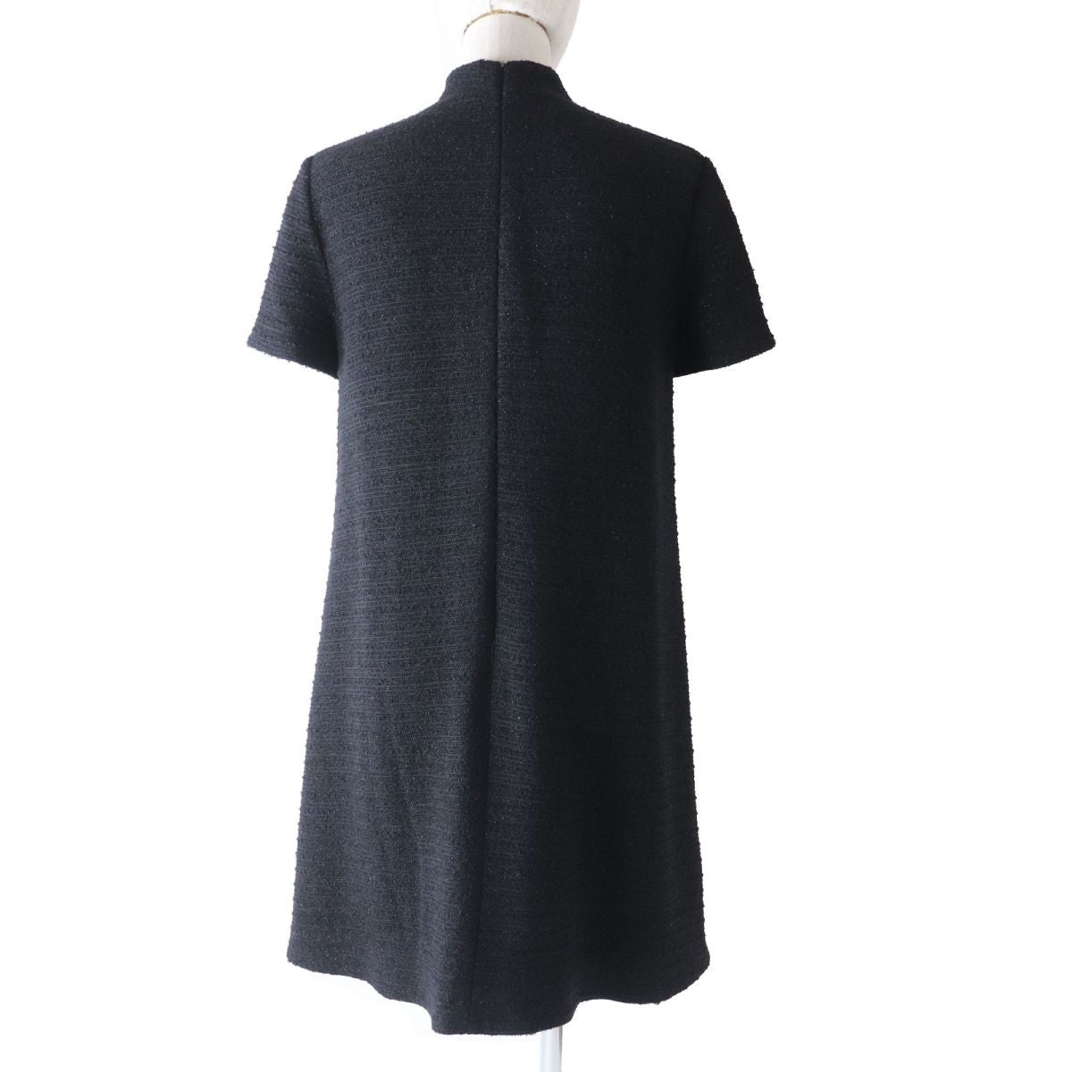 Luxury Gucci Trending 2025 GG Button Tweed Dress Black 40