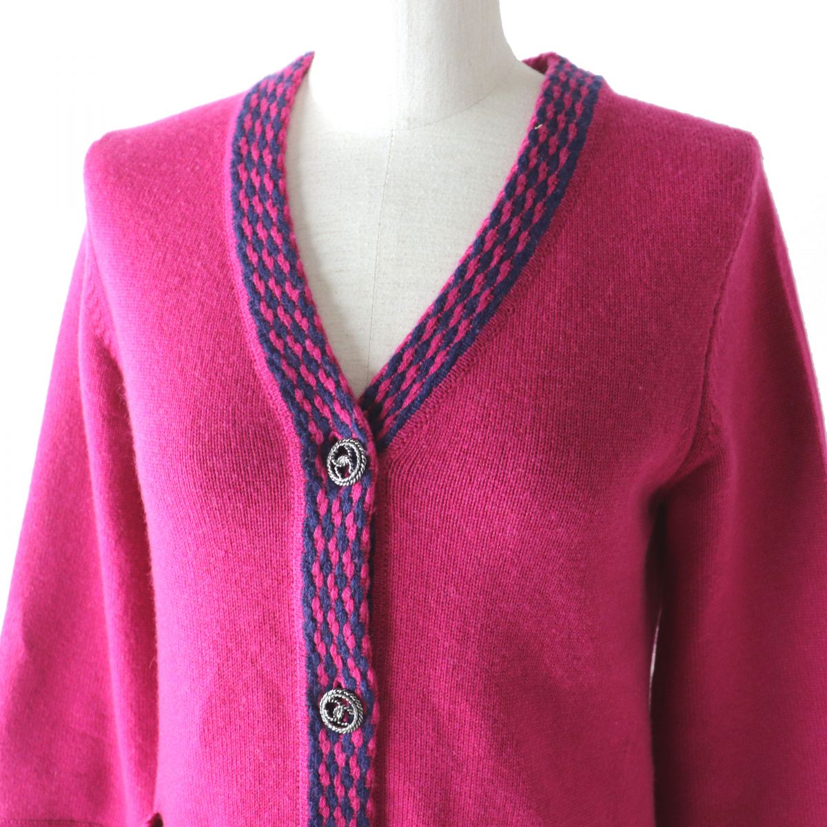 Chanel Cashmere Bicolor Knit Cardigan